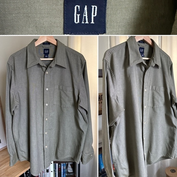 GAP Other - Gap Men’s Relaxed Fit Men’s Cotton Button Up Green Shirt Size M
